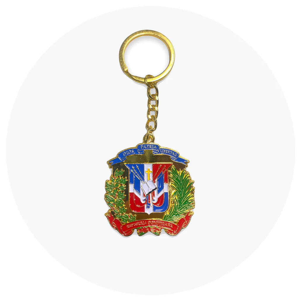 Keychain With the Map and Greca of Cafe of the Dominican Republic – Saboriza