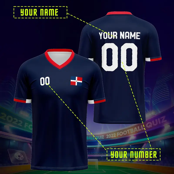 Personalized Dominican Midnight Soccer Jersey
