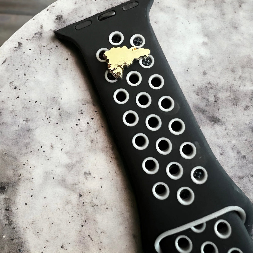 Gold Map Watch Charm