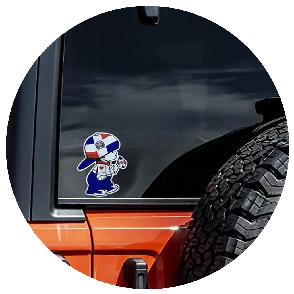 Dominican Republic Flag DR Country Shape - 12 Vinyl Sticker Waterproof