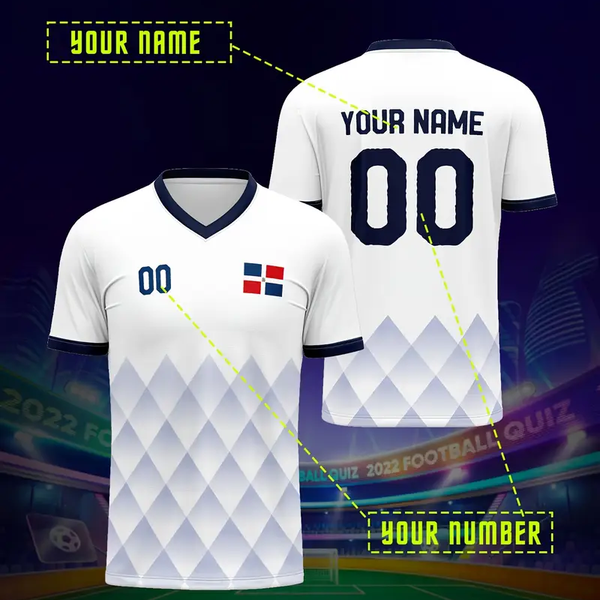 Personalized Dominican Diamond Frost Soccer Jersey