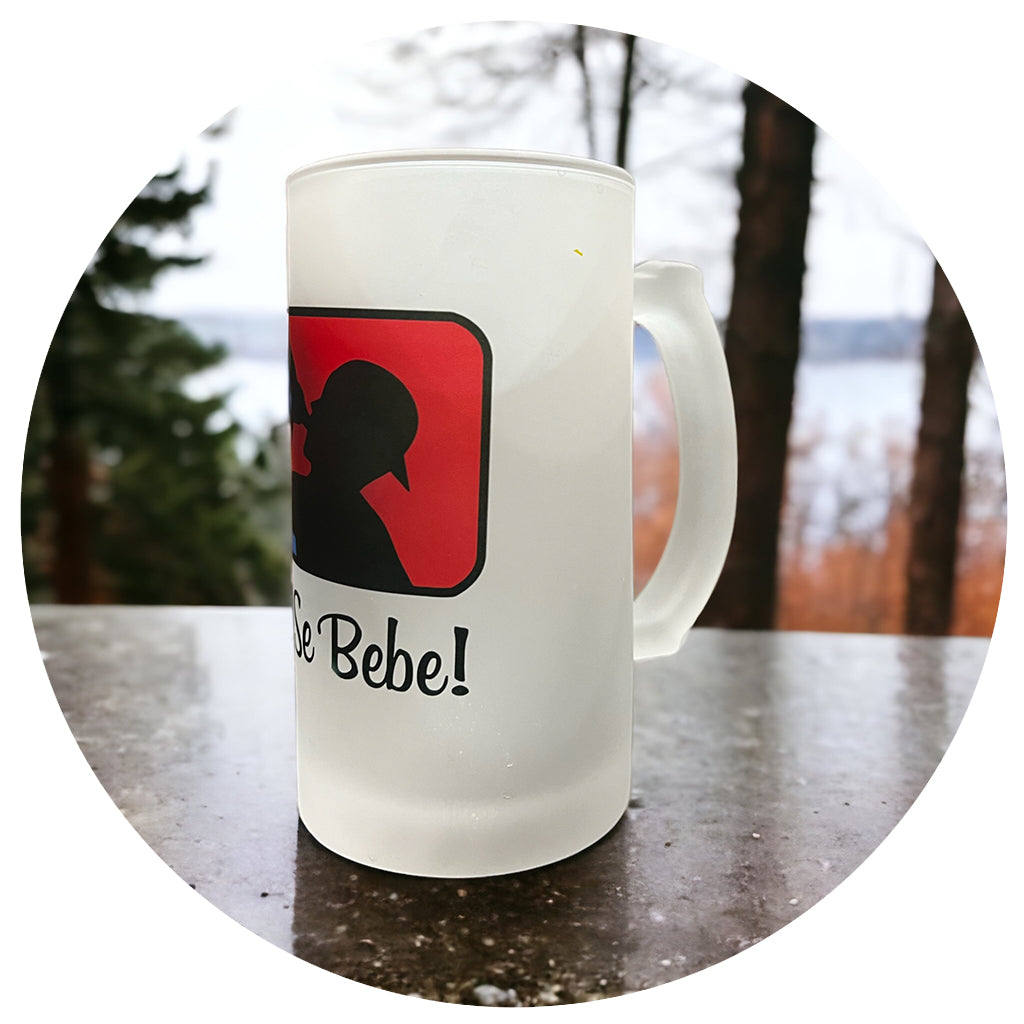 Hoy Se Bebe Frosted Beer Mug 16oz