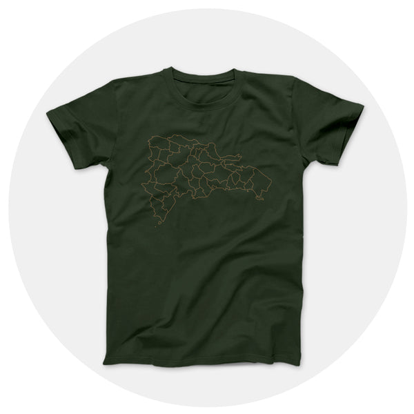 Gold Map Outline Hunter Green Shirt