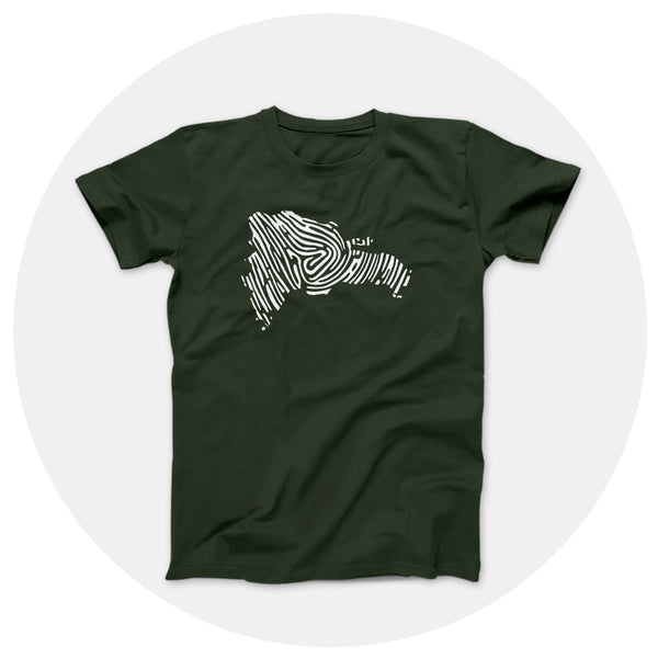 Map Print  Hunter Green Shirt