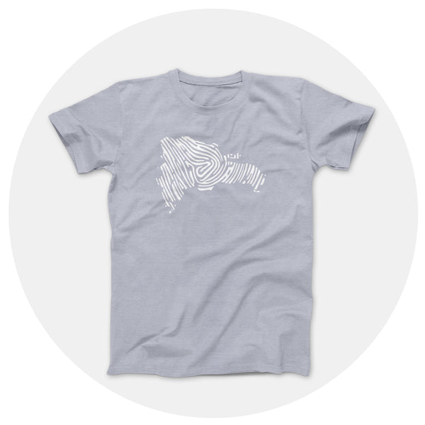 Map Print Heather Gray Shirt