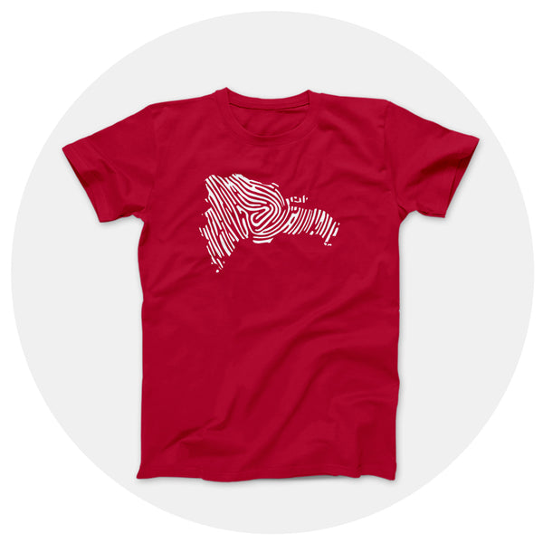 Map Print Red Shirt