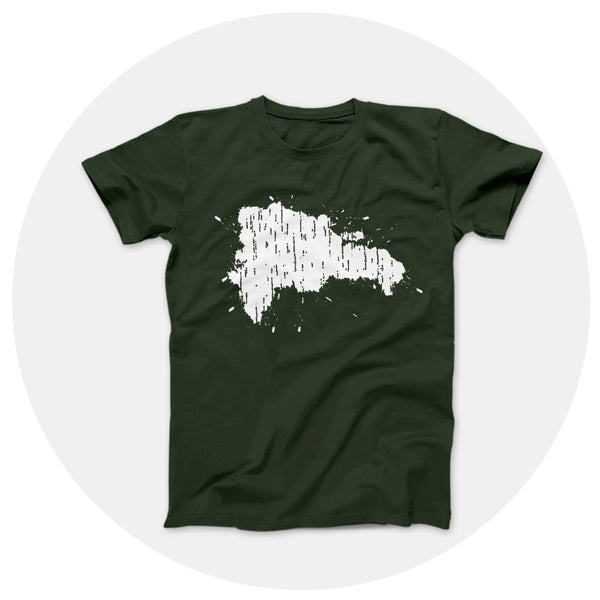 Map Splatter  Hunter Green Shirt