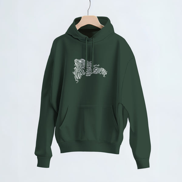 Map Print Alpine Green Hoodie