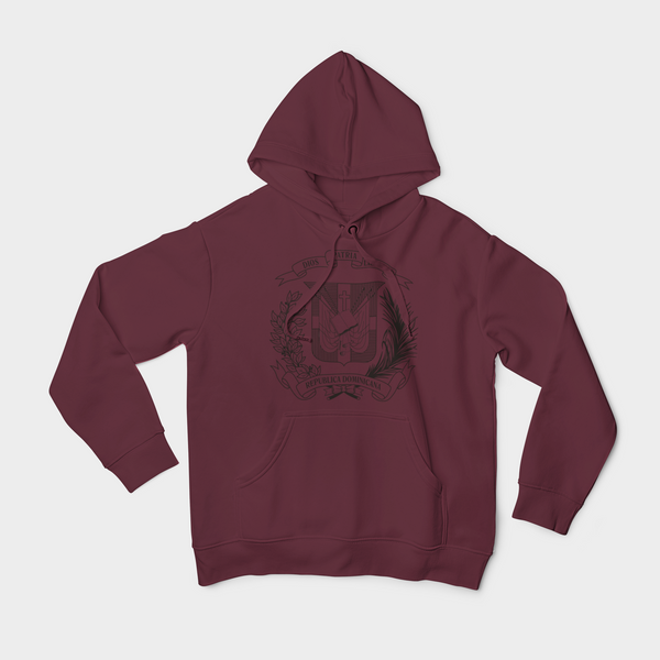 Escudo Outline Black Maroon Hoodie