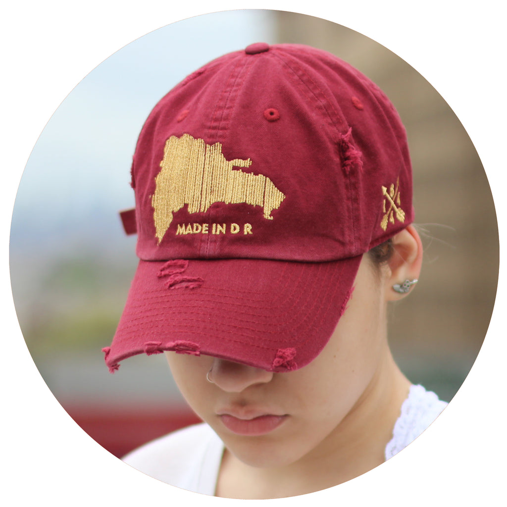 Made in D.R Ripped Dad Hat (Barcode)