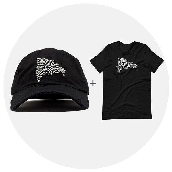 Map Print Hat & Shirt Bundle